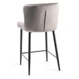 Cezanne Barstools - Set of 2 - Grey Velvet - Black Legs