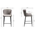Cezanne Barstools - Set of 2 - Grey Velvet - Black Legs