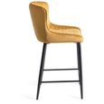 Cezanne Barstools - Set of 2 - Mustard Velvet - Black Legs