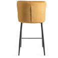 Cezanne Barstools - Set of 2 - Mustard Velvet - Black Legs