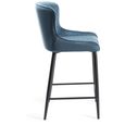Cezanne Barstools - Set of 2 - Petrol Blue Velvet - Black Legs