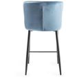 Cezanne Barstools - Set of 2 - Petrol Blue Velvet - Black Legs