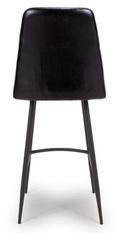 Bradley Barstool - Set of 2 - Black Real Leather - with Back