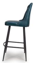 Bradley Barstool - Set of 2 - Blue Real Leather - with Back