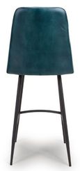 Bradley Barstool - Set of 2 - Blue Real Leather - with Back