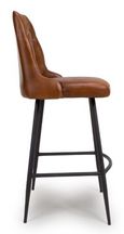Bradley Barstool - Set of 2 - Tan Real Leather - with Back