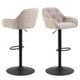 Brooke Barstool - Set of 2 - Beige Boucle Fabric - with Back
