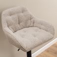 Brooke Barstool - Set of 2 - Beige Boucle Fabric - with Back