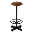 Buffalo Barstool - Set of 2 - Round - Brown - Leather