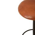 Buffalo Barstool - Set of 2 - Round - Light Brown - Leather