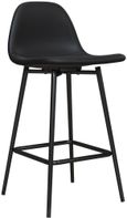2 x Cabell Black Faux Leather Barstool - S025401UK