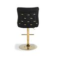 Casas Barstool - Set of 2 - Black Velvet Fabric and Gold Legs