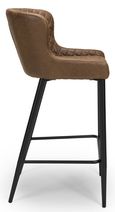 Charlie Barstool with Back - Set of 2 - Brown Faux Leather