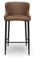 Charlie Barstool with Back - Set of 2 - Brown Faux Leather