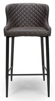 Charlie Barstool with Back - Set of 2 - Grey Faux Leather