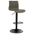 Dalston Barstool - Set of 2 - Ash Faux Leather with High Back