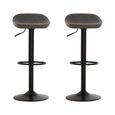 Dalston Barstool - Set of 2 - Ash Faux Leather with Low Back
