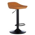 Dalston Barstool - Set of 2 - Camel Faux Leather with Low Back