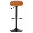 Dalston Barstool - Set of 2 - Camel Faux Leather with Low Back