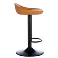 Dalston Barstool - Set of 2 - Camel Faux Leather with Low Back