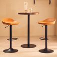 Dalston Barstool - Set of 2 - Camel Faux Leather with Low Back