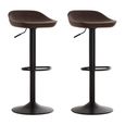 Dalston Barstool - Set of 2 - Mocha Faux Leather with Low Back