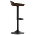 Dalston Barstool - Set of 2 - Mocha Faux Leather with Low Back