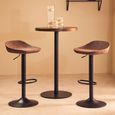 Dalston Barstool - Set of 2 - Mocha Faux Leather with Low Back
