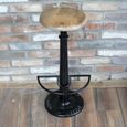 Barstool - Set of 2 - Black Metal and Wood - Round