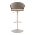 Ella Barstool - Set of 2 - Beige Boucle Fabric - with Back