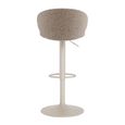 Ella Barstool - Set of 2 - Beige Boucle Fabric - with Back