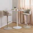 Ella Barstool - Set of 2 - Beige Boucle Fabric - with Back