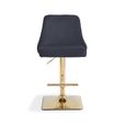 Eris Barstool - Set of 2 - Black Velvet Fabric and Gold Legs