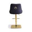 Eris Barstool - Set of 2 - Black Velvet Fabric and Gold Legs