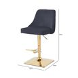 Eris Barstool - Set of 2 - Black Velvet Fabric and Gold Legs