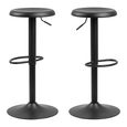 Finch Barstool - Set of 2 - Black - Swivel - Gas Lift - Round