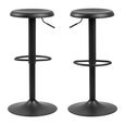 Finch Barstool - Set of 2 - Black - Swivel - Gas Lift - Round