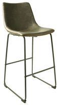 2 x Fremont Grey Vintage Leather Barstool