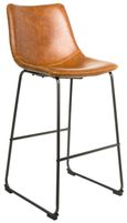 2 x Fremont Tan Vintage Leather Barstool