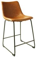 2 x Fremont Tan Vintage Leather Counter Stool