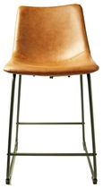 2 x Fremont Tan Vintage Leather Counter Stool