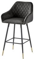 Barstools - Set of 2 - Gun Metal Grey Velvet