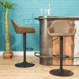 2 x Hawai Chestnut Vintage Leather Gas Lift Barstool