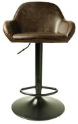 2 x Hawai Chestnut Vintage Leather Gas Lift Barstool
