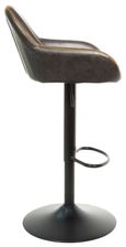 2 x Hawai Grey Vintage Leather Gas Lift Barstool
