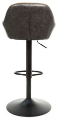 2 x Hawai Grey Vintage Leather Gas Lift Barstool