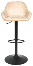 2 x Hawai Oyster Natural Fabric Gas Lift Barstool