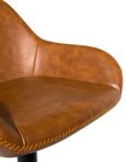2 x Hawai Tan Vintage Leather Gas Lift Barstool