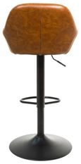 2 x Hawai Tan Vintage Leather Gas Lift Barstool