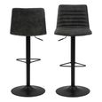 Kimmy Barstool - Set of 2 - Anthracite Fabric - Gas Lift